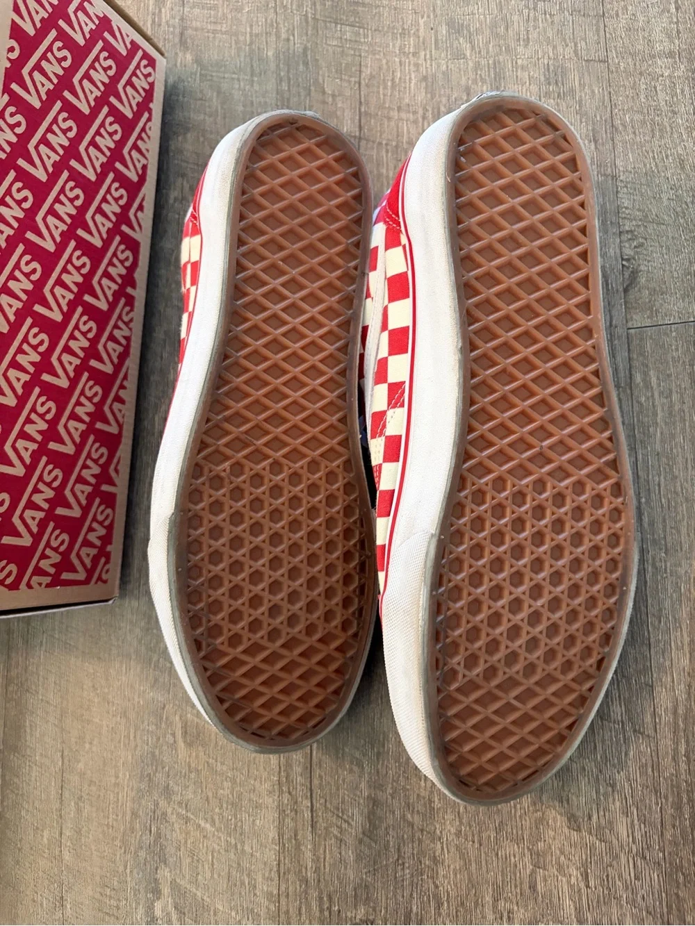 Vans Checkerboard Old Skool Sneakers in Red and White